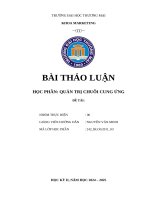 Phân tích lý thuyết nền tảng về chuỗi cung Ứng, Đồng thời Đi sâu vào thực trạng hoạt Động của tổng công ty may10