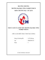 IUH - Tiểu luận Tâm lý học đại cương - Nhân cách của sinh viên trường Đại học Công nghiệp TPHCM