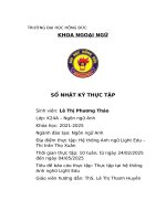 Báo cáo thực tạp hệ thống anh ngữ light edu – thị trấn thọ xuân