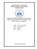 Tính toán thiết kế hệ thống sấy lạnh kết hợp với bơm nhiệt Để sấy nghuyên liệu mít năng suất 300kgmẻ
