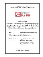 Sự lãnh Đạo của Đảng trong sự nghiệp giải phóng dân tộc giai Đoạn 1939 1945 và những bài học kinh nghiệm cho giai Đoạn hiện nay