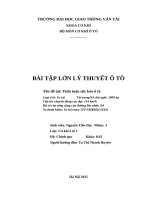 Bài tập lớn lý thuyết Ô tô tên Đề tài tính toán sức kéo Ô tô loại Ô tô xe tải tải trọngsố chỗ ngồi 1900 kg