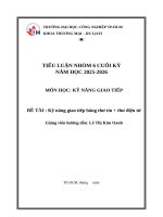 IUH - TIỂU LUẬN KỸ NĂNG GIAO TIẾP - Kỹ năng giao tiếp bằng thư tín + thư điện tử