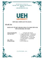 Đề tài khảo sát về mức Độ hài lòng của sinh viên ueh với ngành học Đã chọn