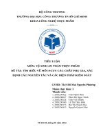 Tiểu luận môn vệ sinh an toàn thực phẩm Đề tài tìm hiểu về mối nguy các chất phụ gia, xác Định các nguyên tắc và các biện pháp kiểm soát