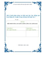 Một số giải pháp nâng cao hiệu quả dạy, học thông qua hoạt Động nói và nghe trong chương trình ngữ văn 7
