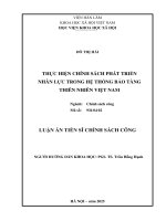 Thực hiện chính sách phát triển nhân lực trong hệ thống bảo tàng thiên nhiên việt nam