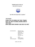 Phân tích và Đánh giá thực trạng dịch vụ vận tải bằng Đường biển Ở việt nam  Điều kiện kinh doanh loại dịch vụ này