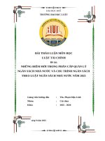 Những Điểm mới trong phân cấp quản lý ngân sách nhà nước và chu trình ngân sách theo luật ngân sách nhà nước năm 2025