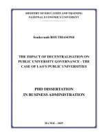 The impact of decentralisation on public university governance   the case of lao's public universities