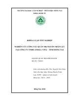 Nghiên cứu công tác quản trị nguồn nhân lực tại công ty ansell vina, tỉnh Đồng nai