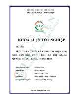Tính toán, thiết kế cung cấp Điện cho nhà văn hóa cc15   khu Đô thị hoàng quang   hoàng long   thanh hóa