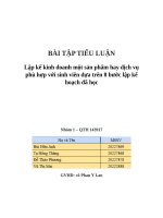 Lập kế kinh doanh một sản phẩm hay dịch vụ phù hợp với sinh viên dựa trên 8 bước lập kế hoạch Đã học