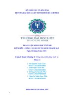 Thảo luận môn kinh tế vĩ mô chủ Đề thuộc chương 4 tổng cầu, biến Động kinh tế