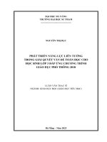 Phát triển năng lực liên tưởng trong giải quyết vấn Đề toán học cho học sinh lớp 3 Đáp Ứng chương trình giáo dục phổ thông 2018