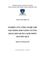 Nghiên cứu công nghệ chế tạo màng bao nano và Ứng dụng bảo quản lạnh nhãn nguyên quả