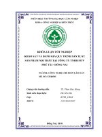 Khảo sát và Đánh giá quy trình sản xuất sản phẩm nội thất tại công ty cp phú tài chi nhánh Đồng nai