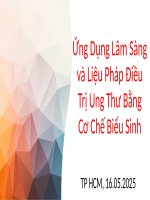 Ứng dụng lâm sàng và liệu pháp điều trị ung thư bằng cơ chế biểu sinh