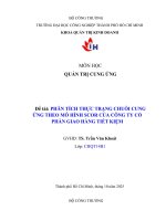 IUH - Tiểu luận QUẢN TRỊ CUNG ỨNG - PHÂN TÍCH THỰC TRẠNG CHUỖI CUNG ỨNG THEO MÔ HÌNH SCOR CỦA CÔNG TY CỔ PHẦN GIAO HÀNG TIẾT KIỆM