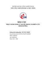 IUH - THỰC HÀNH SINH LÝ NGƯỜI TRONG NGHIÊN CỨU DINH DƯỠNG - BÀI 1: TIÊU HOÁ VÀ HẤP THU PROTEIN