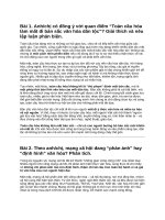 Anh/chị có đồng ý với quan điểm “Toàn cầu hóa làm mất đi bản sắc văn hóa dân tộc”? Giải thích và nêu lập luận phản biện.