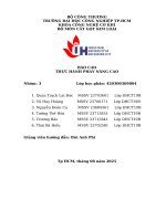 IUH - BÁO CÁO THỰC HÀNH PHAY NÂNG CAO - CHẾ TẠO VÀ LẮP RÁP HỘP GIẢM TỐC BÁNH RĂNG TRỤ RĂNG THẲNG HAI CẤP DẠNG KHAI TRIỂN