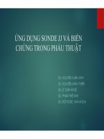 Ứng dụng sonde jj và biến chứng trong phẫu thuật