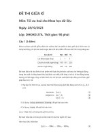 Đề thi giữa kỳ - Tối ưu hóa cho khoa học dữ liệu - 28/10/2023 - Có đáp án