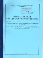 Báo cáo Đề xuất cấp giấy phép môi trường nhà máy sản xuất Ống Đồng toàn phát số 2 – giai Đoạn 1