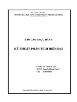 IUH - BÁO CÁO THỰC HÀNH KỸ THUẬT PHÂN TÍCH HIỆN ĐẠI - XÁC ĐỊNH HÀM LƯỢNG ANTHOCYANIN BẰNG PHƯƠNG PHÁP PH VI SAI