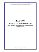 Báo cáo dtm Đầu tư xây dựng, khai thác quặng apatit khai trường 30, thành phố lào cai