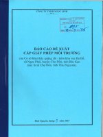 Báo cáo Đề xuất cấp giấy phép môi trường cơ sở khai thác quặng chì kẽm khu vực ba bồ xã ngọc phái tỉnh bắc kanj