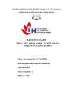 IUH - BÁO CÁO GIỮA KÌ - THỰC HÀNH SINH LÍ NGƯỜI TRONG NGHIÊN CỨU DINH DƯỠNG