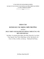Báo cáo dtm phát triển thành phố hải phòng thích Ứng với biến Đổi khí hậu