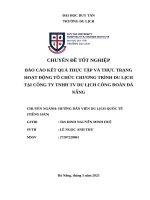 Chuyên Đề tốt nghiệp báo cáo kết quả thực tập và thực trạng hoạt Động tổ chức chương trình du lịch tại công ty tnhh tv du lịch công Đoàn Đà nẵng