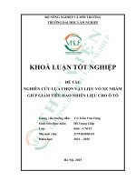 Nghiên cứu lựa chọn vật liệu vỏ xe nhằm giúp giảm tiêu hao nhiên liệu cho Ô tô