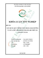 Xây dựng quy trình chẩn Đoán, bảo dưỡng và sửa chữa hệ thống phanh abs trên xe vinfast vf e34