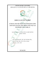 Sử dụng Ảnh viễn thám Ước tính hàm lượng chất rắn lơ lửng (tss) trong nước mặt tại thành phố vinh, nghệ an