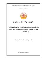Nghiên cứu về sự căng thẳng trong công việc của nhân viên buồng tại khách sạn mường thanh luxury Đà nẵng