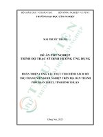 Hoàn thiện công tác thực thi chính sách hỗ trợ thanh niên khởi nghiệp trên Địa bàn thành phố phan thiết, tỉnh bình thuận