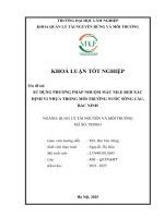 Ử dụng phương pháp nhuộm màu nile red xác Định vi nhựa trong môi trường nước sông cầu, bắc ninh