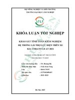 Khảo sát tính toán kiểm nghiệm hệ thống lái trợ lực Điện trên xe kia cerato 2 0 at 2021