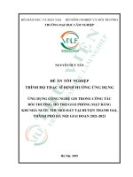 Ứng dụng công nghệ gis trong công tác bồi thường, hỗ trợ giải phóng mặt bằng khi nhà nước thu hồi Đất tại huyện thanh oai, thành phố hà nội giai Đoạn 2021 2023