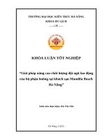Giải pháp nâng cao chất lượng Đội ngũ lao Động của bộ phận buồng tại khách sạn mandila beach Đà nẵng