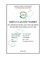 Quy trình bảo dưỡng, sửa chữa hệ thống phanh trên xe hyundai accent 2018