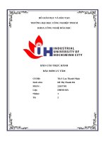 IUH - BÁO CÁO THỰC HÀNH CÁC QUÁ TRÌNH VÀ THIẾT BỊ TRONG CÔNG NGHỆ HÓA HỌC - Bơm ly tâm