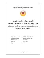 Nâng cao chất lượng dịch vụ của bộ phận buồng phòng tại khách sạn sanouva Đà nẵng