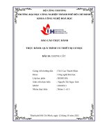 IUH - BÁO CÁO THỰC HÀNH - QUÁ TRÌNH VÀ THIẾT BỊ CƠ HỌC - BÀI 10: CHƯNG CẤT