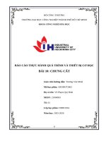 IUH - BÁO CÁO THỰC HÀNH QUÁ TRÌNH VÀ THIẾT BỊ CƠ HỌC - BÀI 10: CHƯNG CẤT