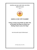 Nâng cao lòng trung thành của nhân viên tại bộ phận nhà hàng của khách sạn mường thanh luxury Đà nẵng